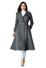 Wool Blend Sash Tie Coat