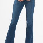 Medium Wash Stretch Denim Flare Jeans
