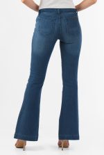 Medium Wash Stretch Denim Flare Jeans