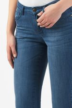 Medium Wash Stretch Denim Flare Jeans