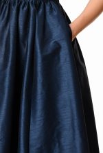 Pleated Surplice Dupioni Maxi Dress