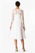 Floral Embellished Illusion Tulle and Dupioni Dress