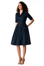 Cotton Poplin Belted Shirtdress