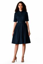 Cotton Poplin Belted Shirtdress