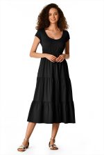 Cotton Knit Empire Tiered Dress