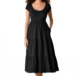 Cotton Knit Empire Tiered Dress