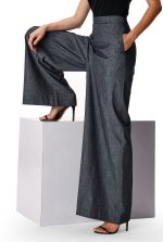 Cotton Chambray Palazzo Pants