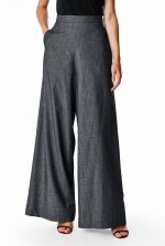 Cotton Chambray Palazzo Pants