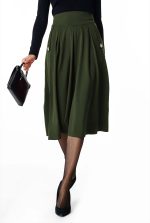 Cotton Jersey Box-Pleat Skirt