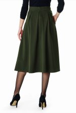 Cotton Jersey Box-Pleat Skirt