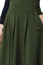 Cotton Jersey Box-Pleat Skirt