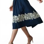 Cord Embroidery Cotton Poplin Full Skirt