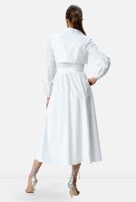 Drop Waist Cotton Poplin Trench Dress