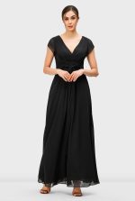 Tie Waist Chiffon Empire Maxi Dress
