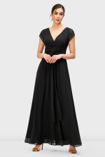 Tie Waist Chiffon Empire Maxi Dress
