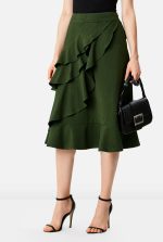 Ruffle Flounce Cotton Jersey Skirt