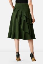 Ruffle Flounce Cotton Jersey Skirt