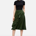 Ruffle Flounce Cotton Jersey Skirt