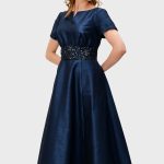 Sequin Embroidery Dupioni Dress