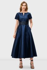 Sequin Embroidery Dupioni Dress