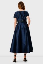 Sequin Embroidery Dupioni Dress