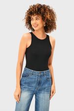 Scoop Neck Jersey Knit Bodysuit | Sleeveless Stretch Fit Everyday Essential - Image 5