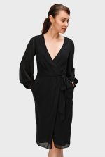 Sheer Chiffon Wrap Dress