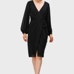 Sheer Chiffon Wrap Dress