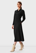 Cotton Knit Midi Wrap Dress