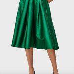 Pleated Taffeta Full Skirt