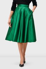 Pleated Taffeta Full Skirt