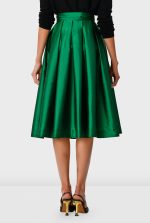 Pleated Taffeta Full Skirt