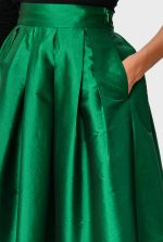 Pleated Taffeta Full Skirt