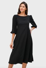 Empire Waist Crepe A-Line Dress