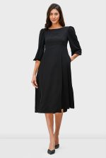 Empire Waist Crepe A-Line Dress