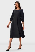 Empire Waist Crepe A-Line Dress