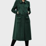 Melton-Look Long Coat