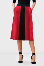 Linear Color Block Cotton Jersey Skirt