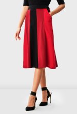 Linear Color Block Cotton Jersey Skirt