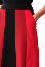 Linear Color Block Cotton Jersey Skirt