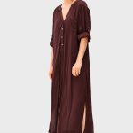 Rayon Crinkle Vented Shift Dress