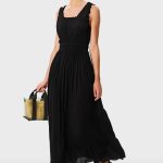 Rayon Crinkle Smocked Waist Midi Dress