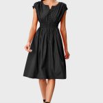 Cotton Poplin Smocked Waist Dress