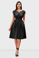 Cotton Poplin Smocked Waist Dress