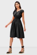 Cotton Poplin Smocked Waist Dress