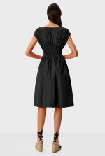 Cotton Poplin Smocked Waist Dress