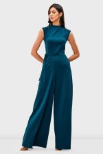 Asymmetric Sash-Tie Cotton Jersey Palazzo Jumpsuit