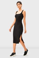 Jersey Knit Vented Sheath Dress