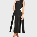 Colorblock Inset Cotton Poplin Dress