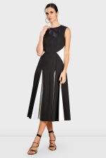 Colorblock Inset Cotton Poplin Dress